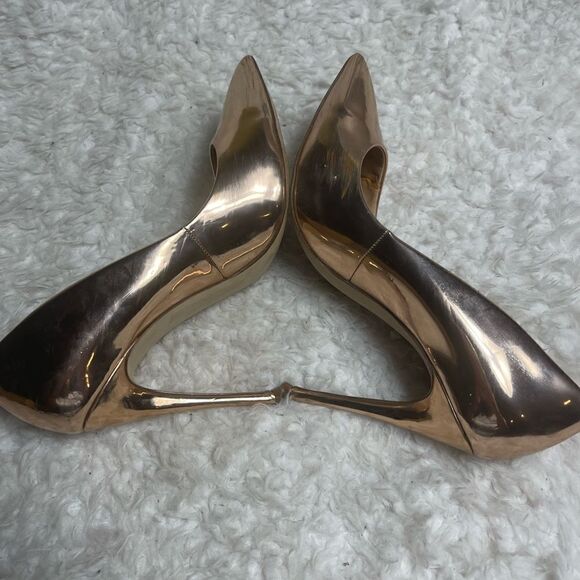 Steve Madden Daisie Rose Gold Patent faux leather slip on heels pointed toeSZ7.5 - Picture 7 of 13